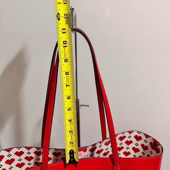 Kate Spade Cherry Rouge Bleecker Pixel Hearts Large Tote KJ897 NWT - Picture 14 of 16